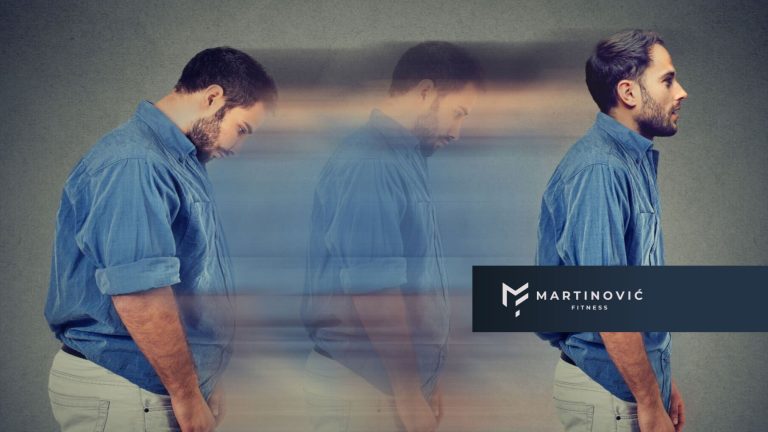 Na slici je prikazana transformacija čoveka koji je trajno skinuo stomak i zaustavio neprestanu želju za slatkišima.